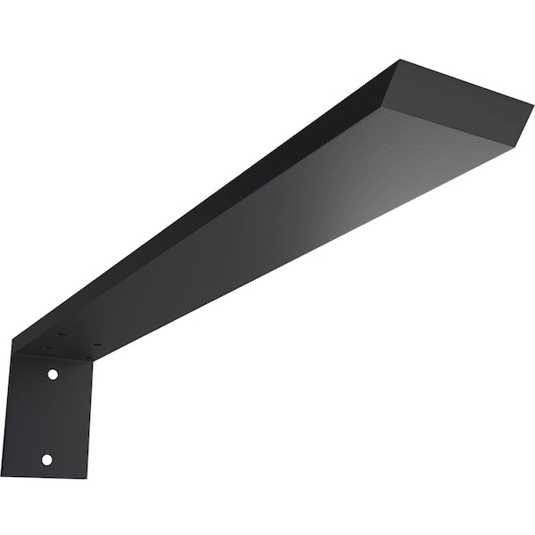 Ekena Millwork Hidden Support Steel Heavy Duty Bracket w/ Back Plate, Powder Coated Black 2 1/2"W x 18"D x 4"H BKTM02X18X04HBPBL - main